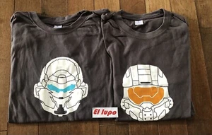LOT DEUX TEE SHIRTS HALO 5 PS4 COMME NEUF TAILLE L COLLECTOR JAUNE ET BLEU - Picture 1 of 3