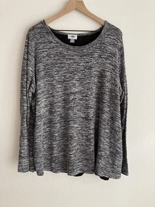 Old Navy Womens Plus Longsleeve lined Split Back Pullover Sweater Sz 2X Gray - Picture 1 of 11