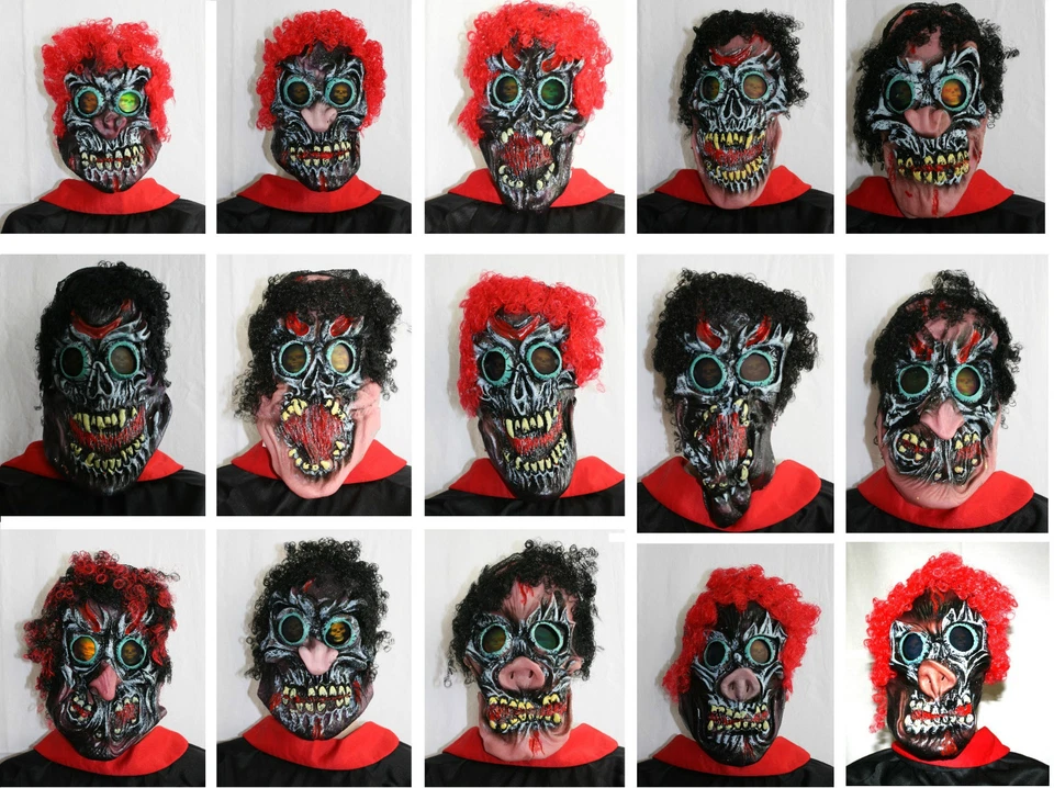5x Gemischt Maske Karneval Fasching Gesicht Monster Zombie Horror Halloween - Bild 1 von 1