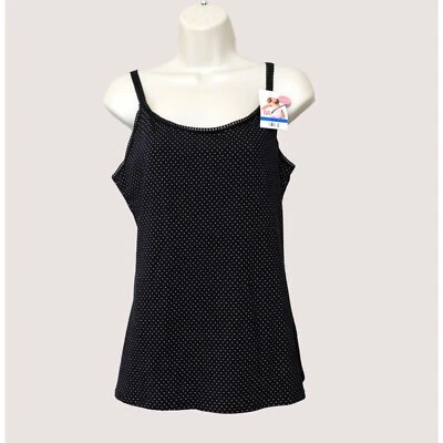 Camisola Maidenform para mujer talla XL negra blanca lunares encaje ribete correa ajustable Foto 1 de 4