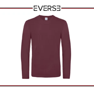 T-shirt girocollo manica lunga uomo B&C BORDEAUX 100% cotone - Foto 1 di 1