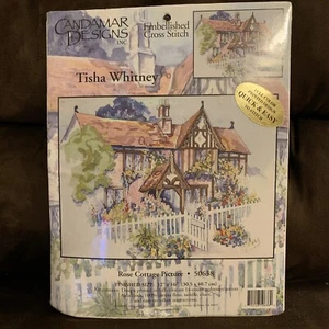 Kit de punto de cruz adornado con imagen de cabaña rosa Candamar Designs 50638 - Imagen 1 de 5