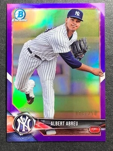2018 Bowman Chrome Draft Purple Refractors #126 Albert Abreu Yankees #'d 084/250 - Bild 1 von 6