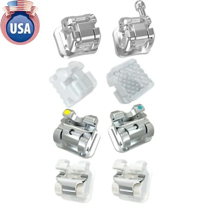 Orthodontic Self Ligating Brackets Metal Ceramic Roth MBT Damon Q Empower Clear - Image 1 of 4