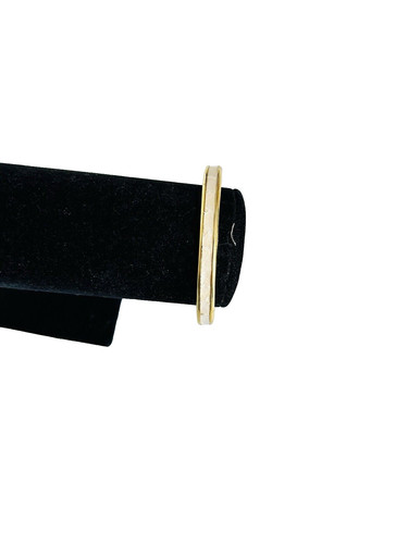 OFF WHITE Bracciale aperto Italia made in Italy oro & Off pelle bianca intarsio