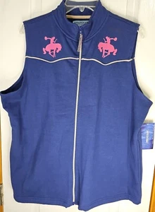 NEW w/ Tags Wrangler Blues Women’s XL Blue Zip-Up Cotton Vest Dress Easy Cowgirl - Picture 1 of 15