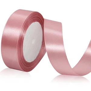 Rose Pink Satin Ribbon 1 Inch x 25 Yards Rose Gold Silk Ribbon for Gift Wrapp... - Picture 1 of 9