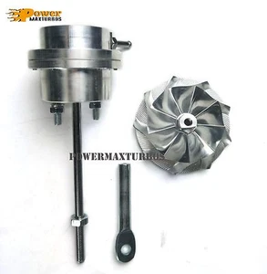 99.5-03 Ford 7.3L GTP38 Turbo Billet Wastegate Actuator 33PSI 9+0 Blades Wheel - Picture 1 of 11