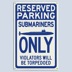 Reserviertes Parken nur U-Boote Parkschild SSBN ballistische Rakete Boomer U-Bahn - Bild 1 von 1