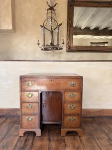 Original Antique Mahogany George III Pedestal Kneehole Writing Desk C1780 - Picture 1 of 18