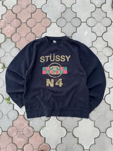 Felpa Vintage Stussy Big Logo Y2K Stile Gucci Made in USA Taglia XL
