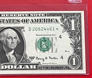 1963A STAR NOTE  $1 DOLLAR BILL ( CLEVELAND D )  UNCIRCULATED - Picture 1 of 3