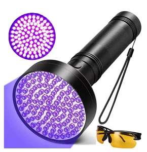Lampe de Poche UV 100 LED 395nm Détection Urine Animaux + Lunettes Protection - Imagen 1 de 10