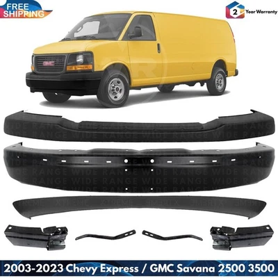 Front Bumper Paintable Kit For 2003-2023 Chevy Express / GMC Savana 2500 3500 Foto 1 de 4