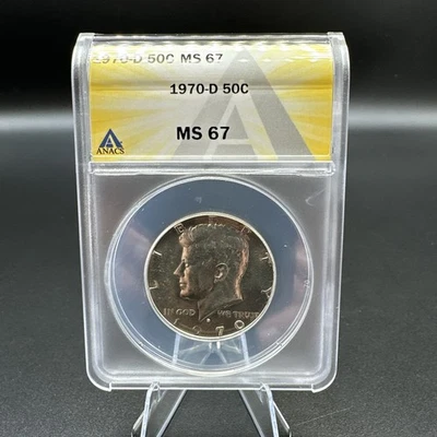 1970-D Kennedy Half Dollar MS67.  VERY RARE in this Grade.  ANACS. - Image 1 of 4