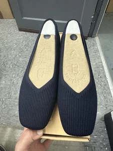 VIVAIA Margot 2.0 Ballet Flats Navy Blue V-Cut Square Toe Size EUR 41.5 US 10 - Picture 1 of 5