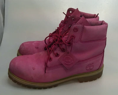 Timberland Boots Women's Size 7 Pink Nellie Chukka Nubuck Leather Shoes - Image 1 of 4