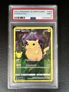 PSA 9 Pokémon Juego de Cartas Coleccionables Pikachu 005/025 Arte Completo 2021 Celebraciones 25 Aniversario - Imagen 1 de 2