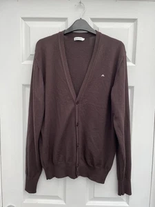 J.LINDEBERG braune 100% Merinowolle V-Ausschnitt Strickjacke Gr. XL Top Zustand - Bild 1 von 5