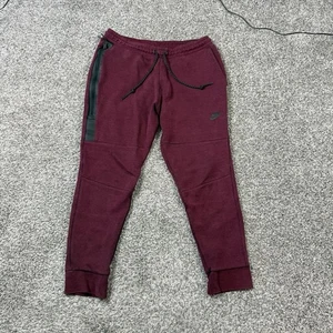 Nike Tech Fleece Pants Mens Large Maroon Joggers Athletic Sweatpants Drawstring - Picture 1 of 4