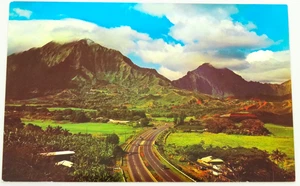 Koolau Mountains Road Highway Postcard Vintage Chrome Hawaii Landscape Travel - Picture 1 of 2