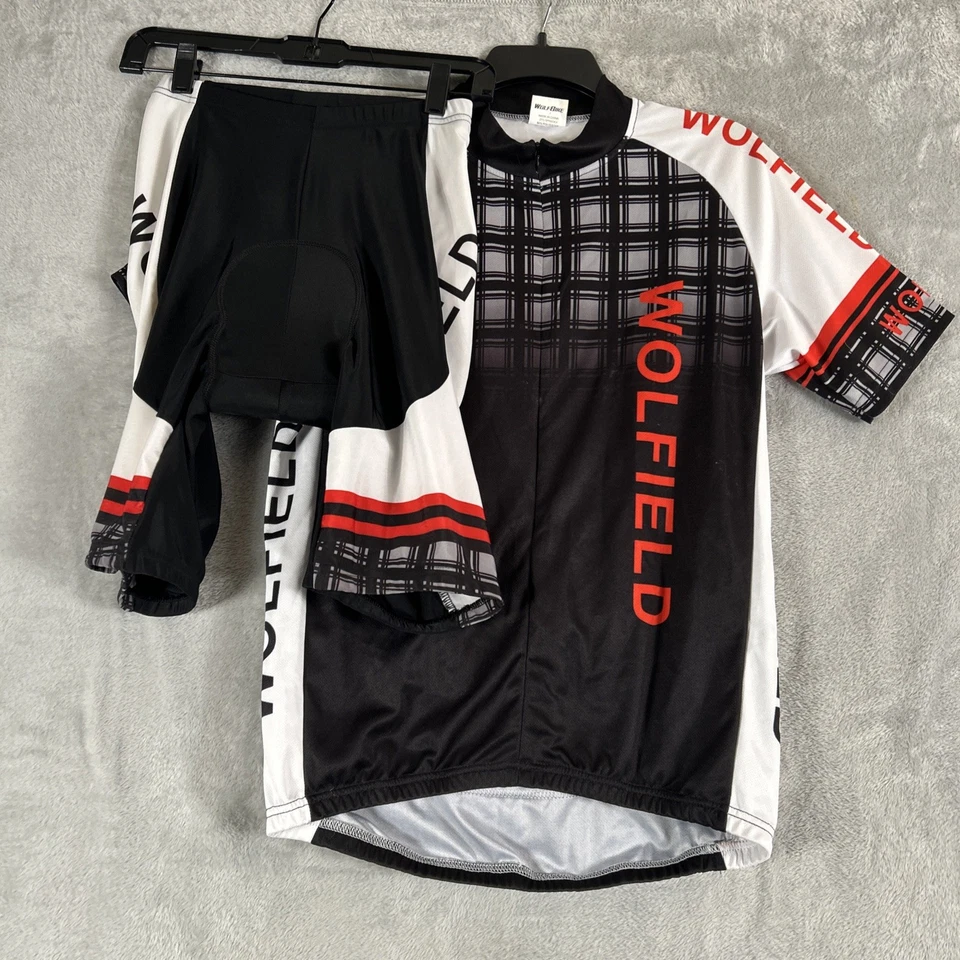 Wolfield Cycling 3/4 Zip Jersey With Matching Cycling Shorts Men's Medium Black - Image 1 of 4