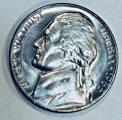 1966 Gem Jefferson 5c ~ Blazing Luster ~ Beautiful! ~ X64 - Image 1 of 3