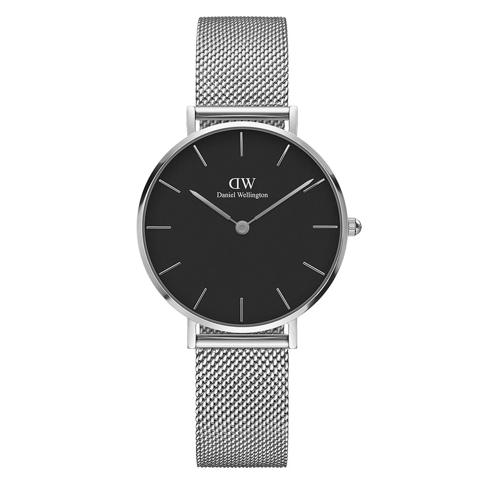 Daniel Wellington Ladies Petite Black Sterling Silver 32mm Watch RRP £139 - Изображение 1 из 1
