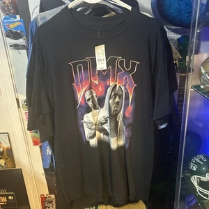 DMX Shirt Mens Short Sleeve Black Rap Tee Rapper Graphic Ruff Ryders Adult Large - Picture 1 of 7