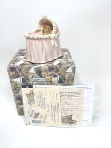 Cherished Teddies "It’s a Girl" Baby Teddy In Bassinet New - Picture 1 of 9