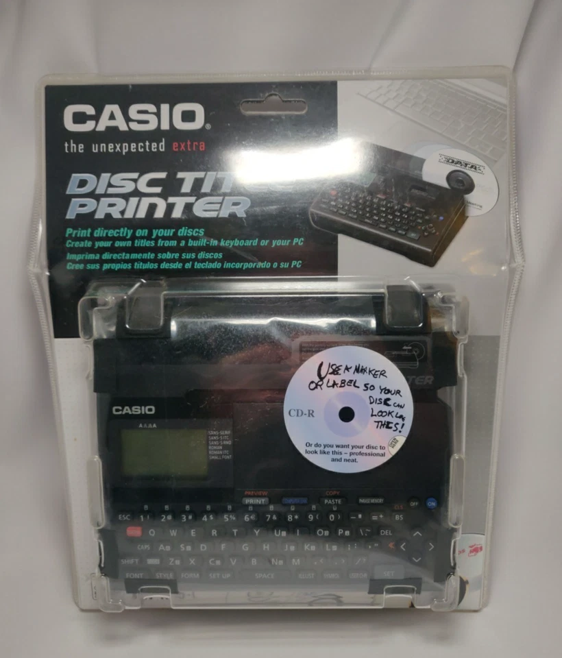New Casio CW-K85-L Disc Title Printer Compact Disc CD DVD Printer Sealed Package - Image 1 of 4