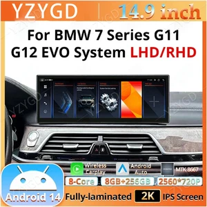  Android 14.9" For BMW 7 Series G11 G12 2016-19 EVO CarPlay GPS Car Radio Screen - Picture 1 of 26