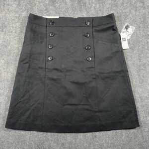 GAP Women's Black Skirt NEW Size 8 Full Lined Zipper at Waist Buttons NWT - Picture 1 of 14