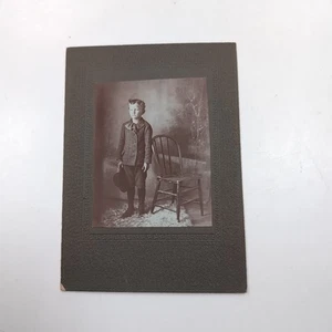 Handsome Young Boy Child Chair CDV Photo Card Antique - Picture 1 of 5