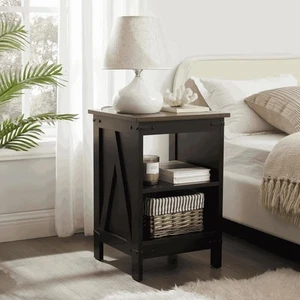 Farmhouse End Table Rustic Wood Nightstand, Modern Side Table for Living Room... - Picture 1 of 7
