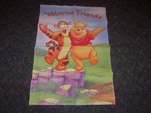 Disney  Welcome Friends Flag 25" x 36" Winnie The Pooh and Tigger - Picture 1 of 2