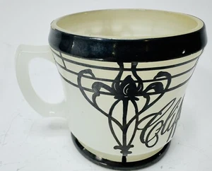 Vtg Antique Opaque Glass Hand Painted Clifford B Jones 1922 Coffee Mug - Picture 1 of 11