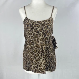 Helmut Lang 100% Silk Top Leopard Print Wrap Size Small Spaghetti Strap - Picture 1 of 12