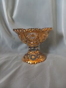 Gold Compote Cut Glass Circa 1915 EAPG Imperial Glass