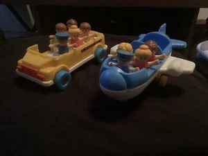 Vintage Arco "Little People" Figures with Plane & School Bus - Picture 1 of 3
