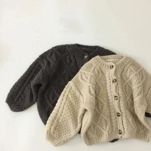 Kids Clothes Single Breast Girls Sweater Boys Cardigans Knitted Sweater 1-7Y - Picture 1 of 18