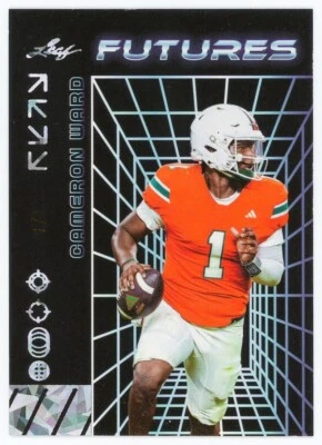 2024 Leaf Futures #30 Cameron Cam Ward (1/1) Holo Rainbow (True One of One) UM - Image 1 of 2
