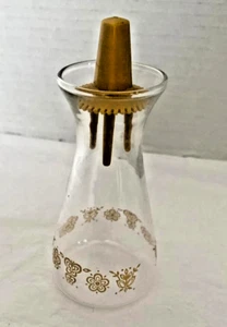 70s Glass Pyrex Corelle Butterfly Gold Floral Salt Pepper Single Shaker EUC - Picture 1 of 1