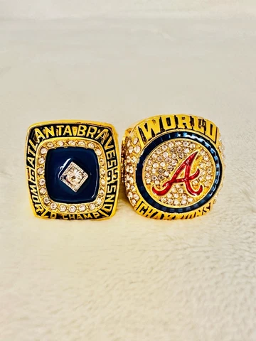 2 PCS Atlanta Braves World Series Champion Ring Set, 🇺🇸 SHIP 1995/2021 Cover
