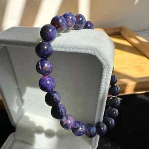 Natürlicher Sugilit 8 mm Perlen Heilung Energie Elastisch Stretch Armband - Bild 1 von 4