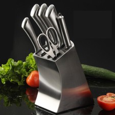 Stainless Steel Knife Holder Block Scissor Storage Rack Kitchen Organizer Tool