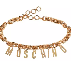 ❤️MOSCHINO H&M CHAIN BELT, Limited Edition Gold Plated Belt logo,PERFECT! - Picture 1 of 12