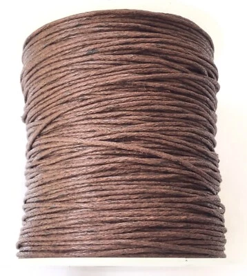 100 yardas genuino marrón natural redondo algodón encerado cordón-suministros de joyería Foto 1 de 4