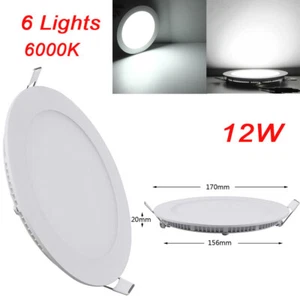 6Pack 6Inch LED Ceiling Lights Ultra-Thin Recessed Kit 6000K Daylight Fixtures - Picture 1 of 8