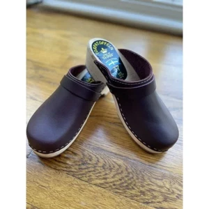 TORPATOFFELN Schuhe Schweden Leder Chunky Holz Plateau Classic Artsy Marina Blau - Bild 1 von 8